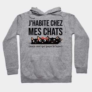 J'habite chez mes chats mais moi qui paye le loyer funny and cute cats Hoodie